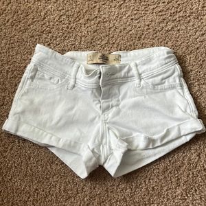 White Low Rise Jean Shorts